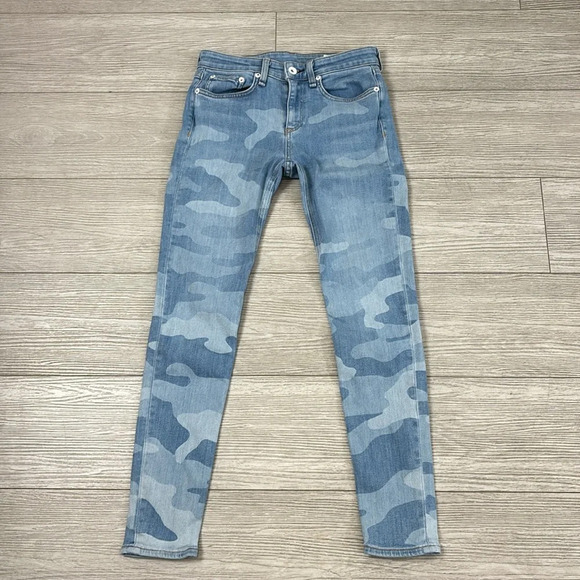 Rag & Bone Cate Mid-Rise Skinny Camo Slim Fit Ankle Light Indigo Jeans size 24 - Picture 4 of 16
